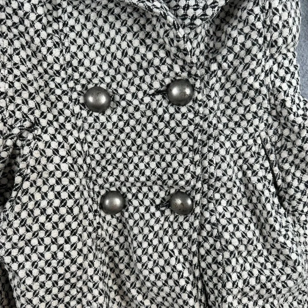 Bethany Mota Double Breasted Black and White Swing Pea Coat‎ Jacket Women's XS - Picture 8 of 9